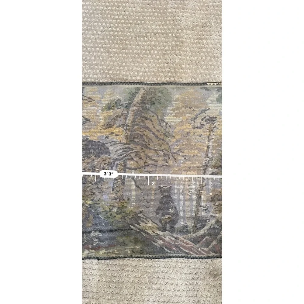 Vintage Black Bear Forest Velvet Wall Tapestry Rustic Cabin Wildlife Decor 39x19